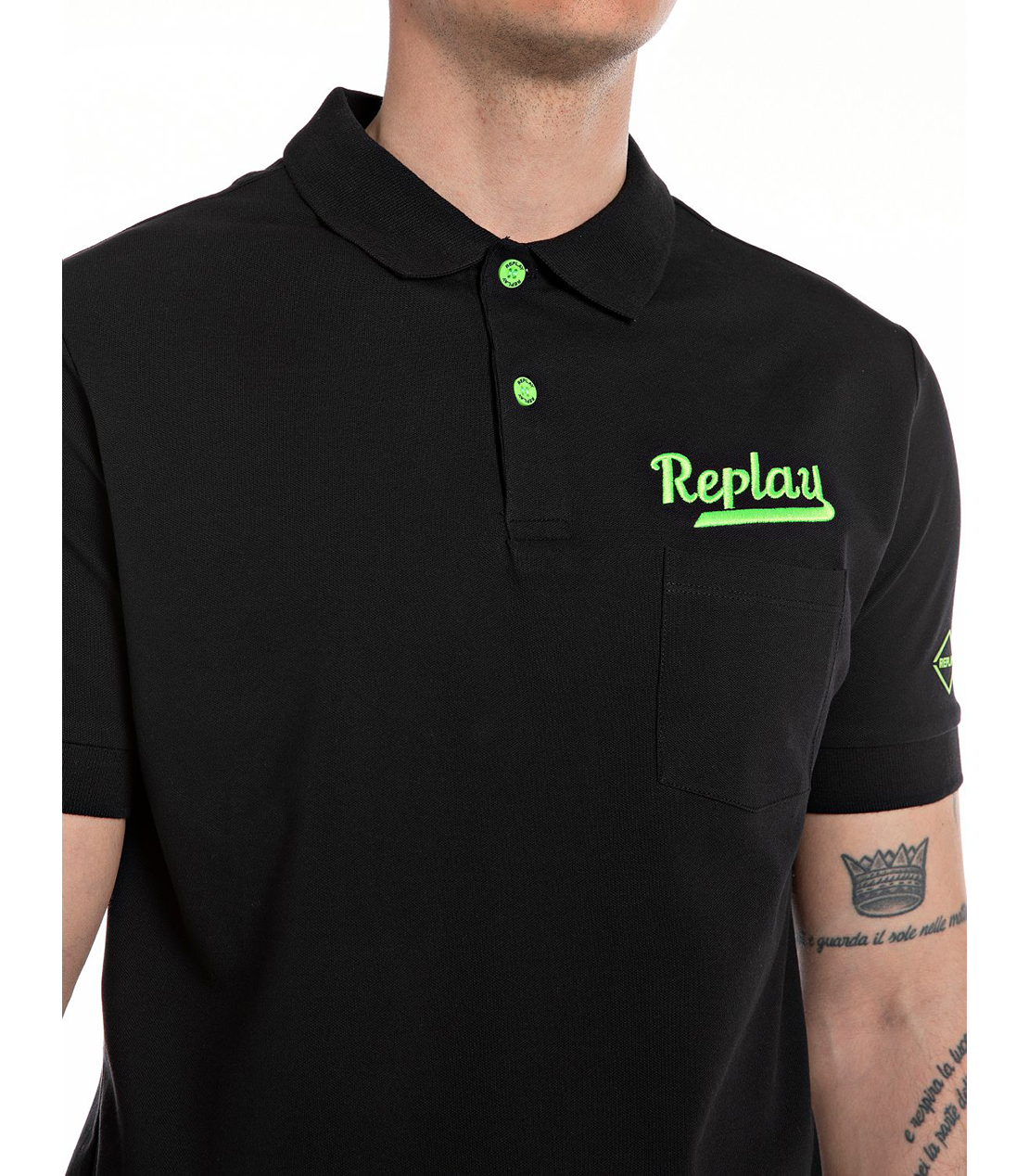 コットンピケポロシャツREPLAY 詳細画像 ブラック 3